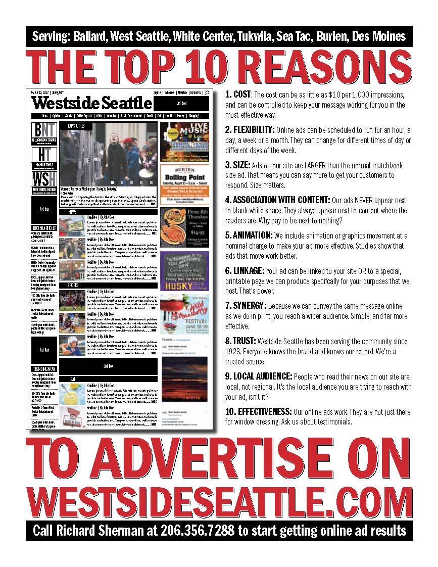 Top Ten Reasons to advertise on Westside Seattle